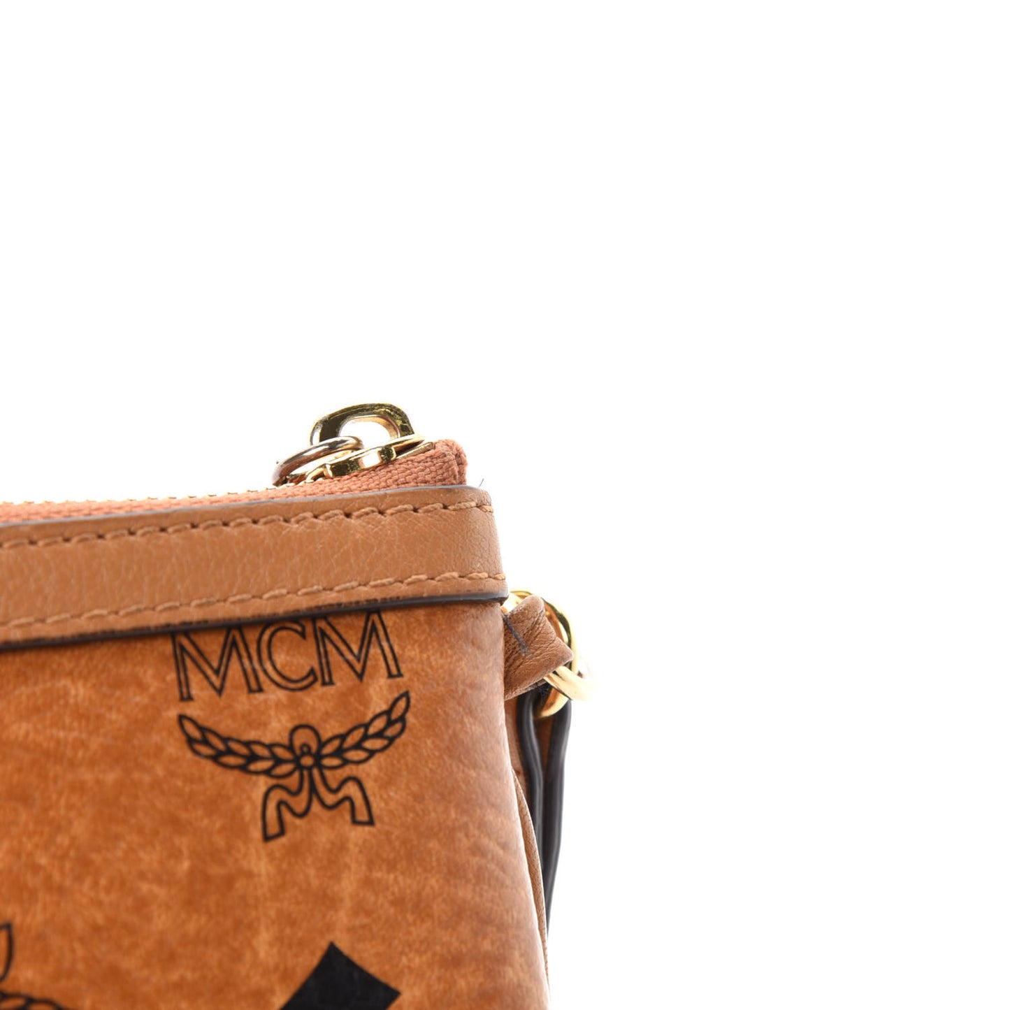 Visetos Medium Stark Wristlet Pouch Cognac