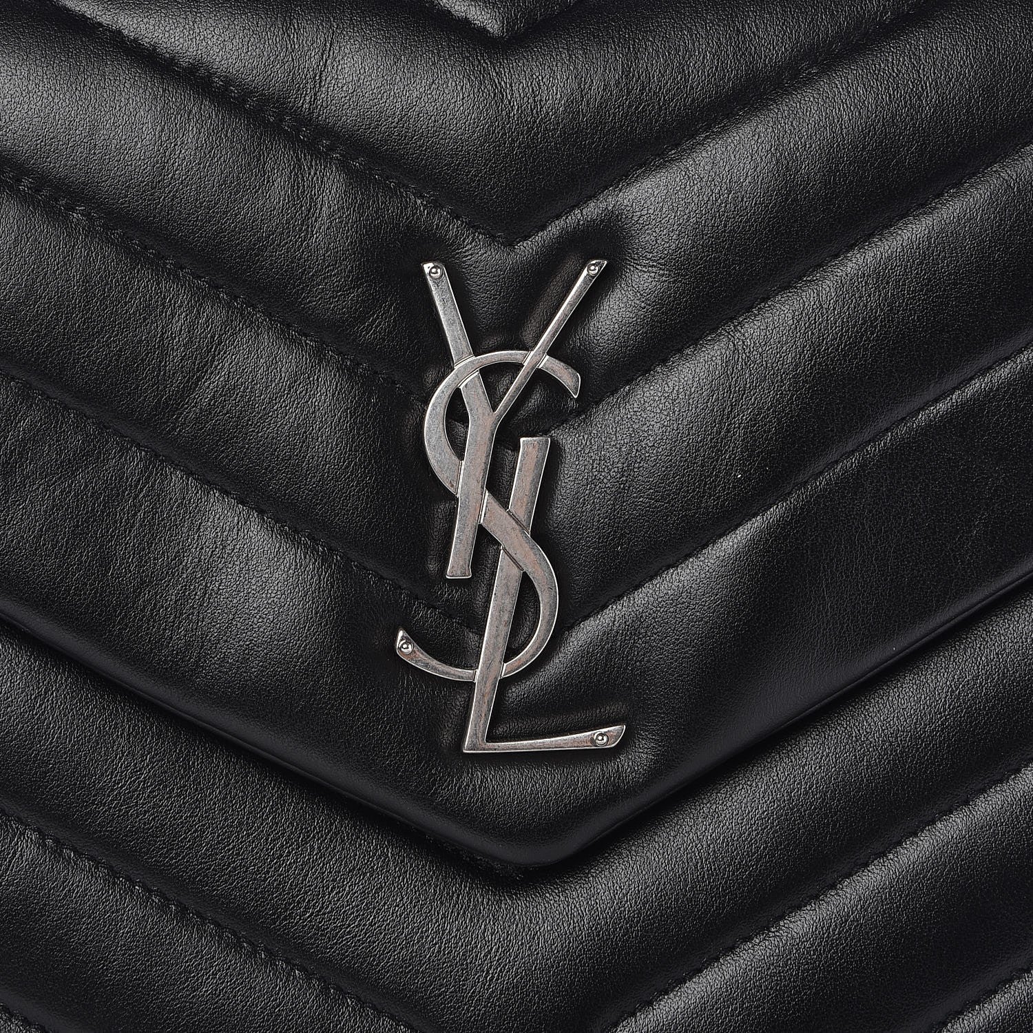 Saint Laurent Calfskin Y Quilted Monogram Medium Loulou Chain Satchel Black 9 of 10