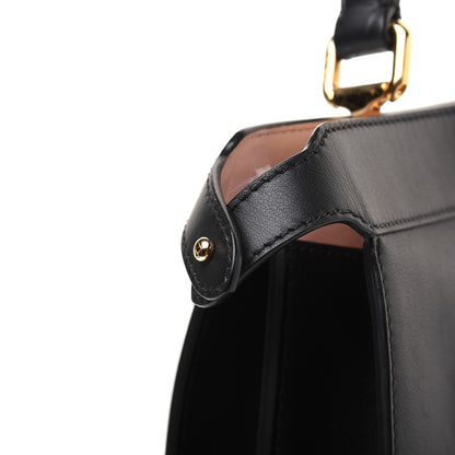 Fendi Vitello Seta Shiny Nappa Medium Peekaboo I SEE U Satchel Black Light Rose 23 of 25