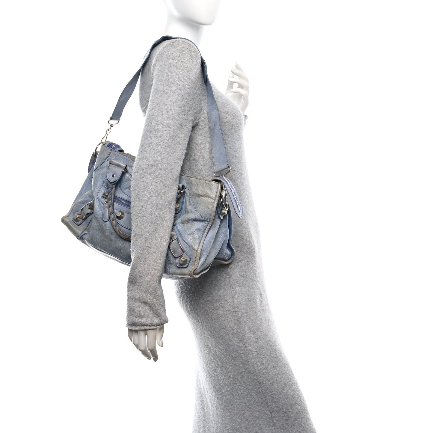 Agneau Giant 21 Silver Hardware Part Time Light Blue