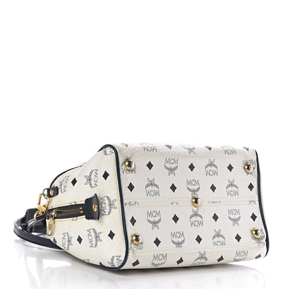 MCM Visetos Boston Satchel White 4 of 12