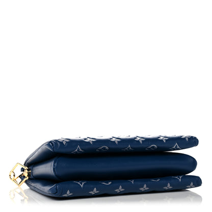 Louis Vuitton Lambskin Embossed Monogram Coussin PM Denim Blue 4 of 10