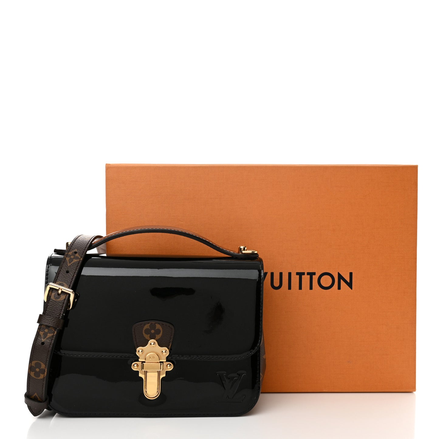 Patent Calfskin Monogram Cherrywood BB Black