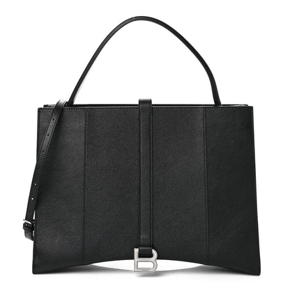 Balenciaga Grained Calfskin Hourglass Tote Black 1 of 9