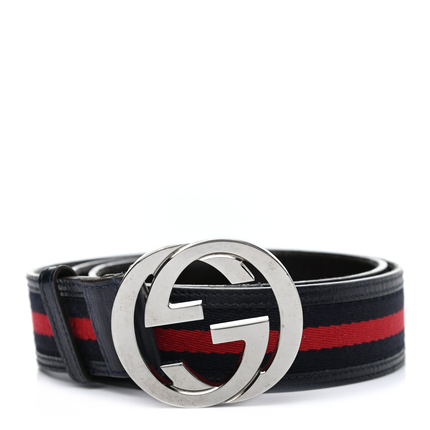 Calfskin Web Interlocking G Belt 100 40 Navy