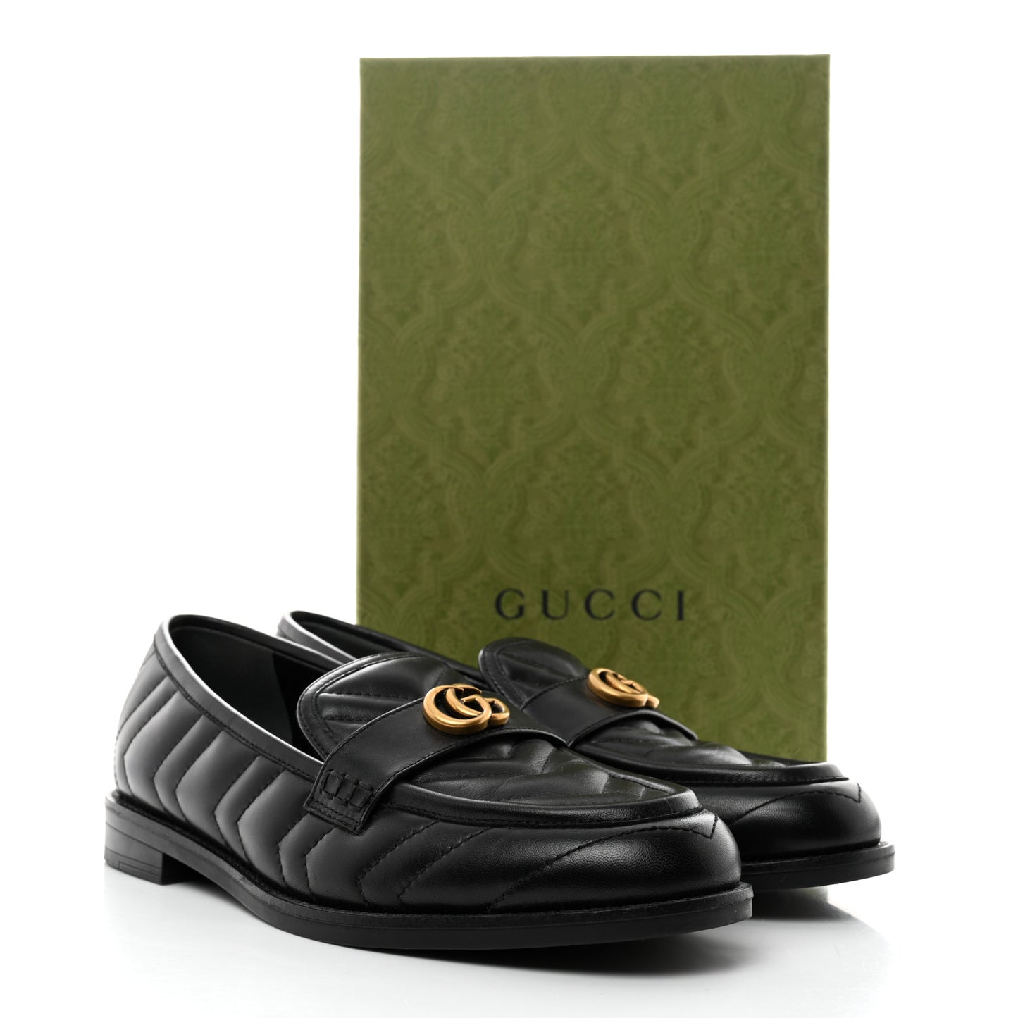 Nappa Matelasse Double G Marmont Loafers 38 Black