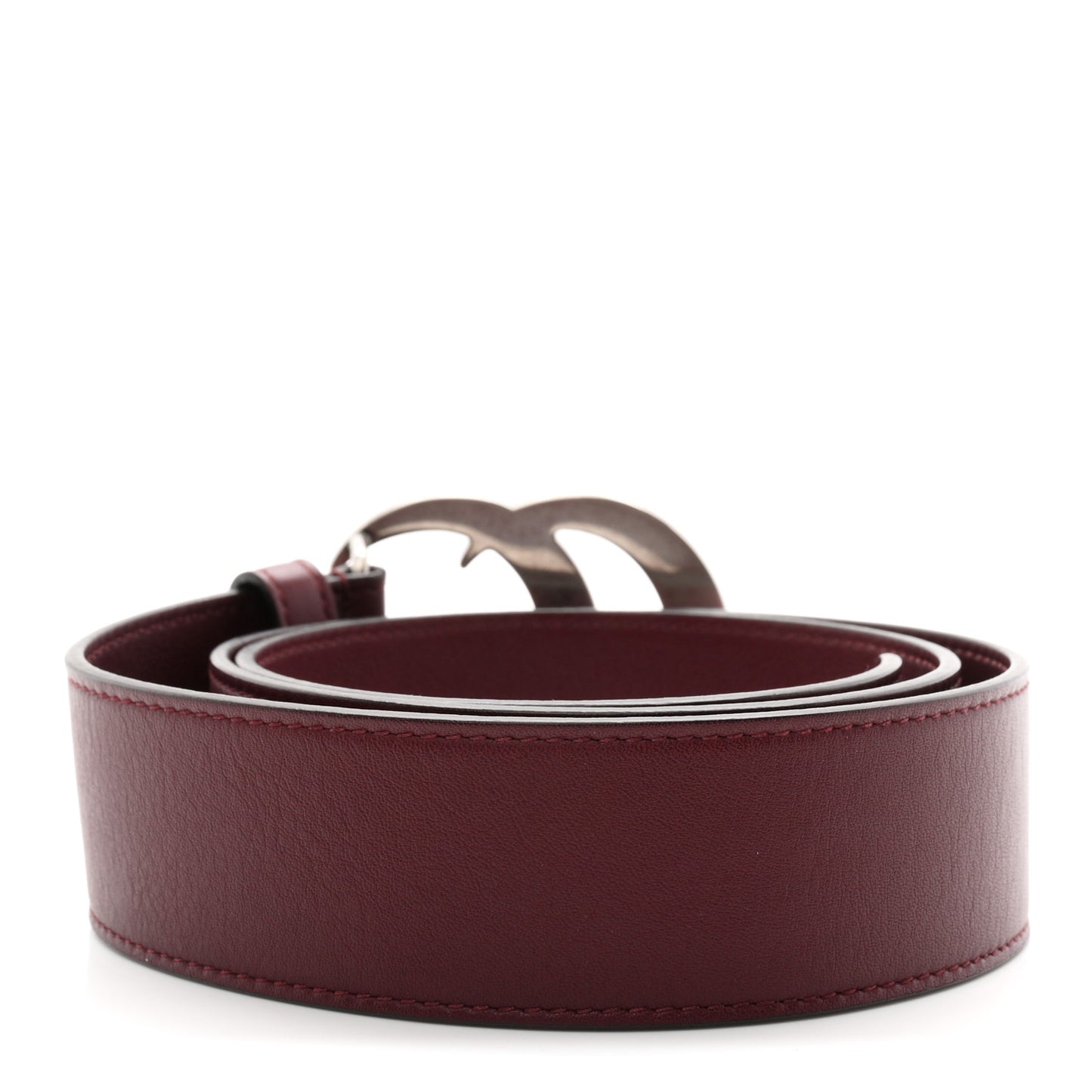 Moon Calfskin Nickel Double G 40mm Belt 85 34 Strong Red