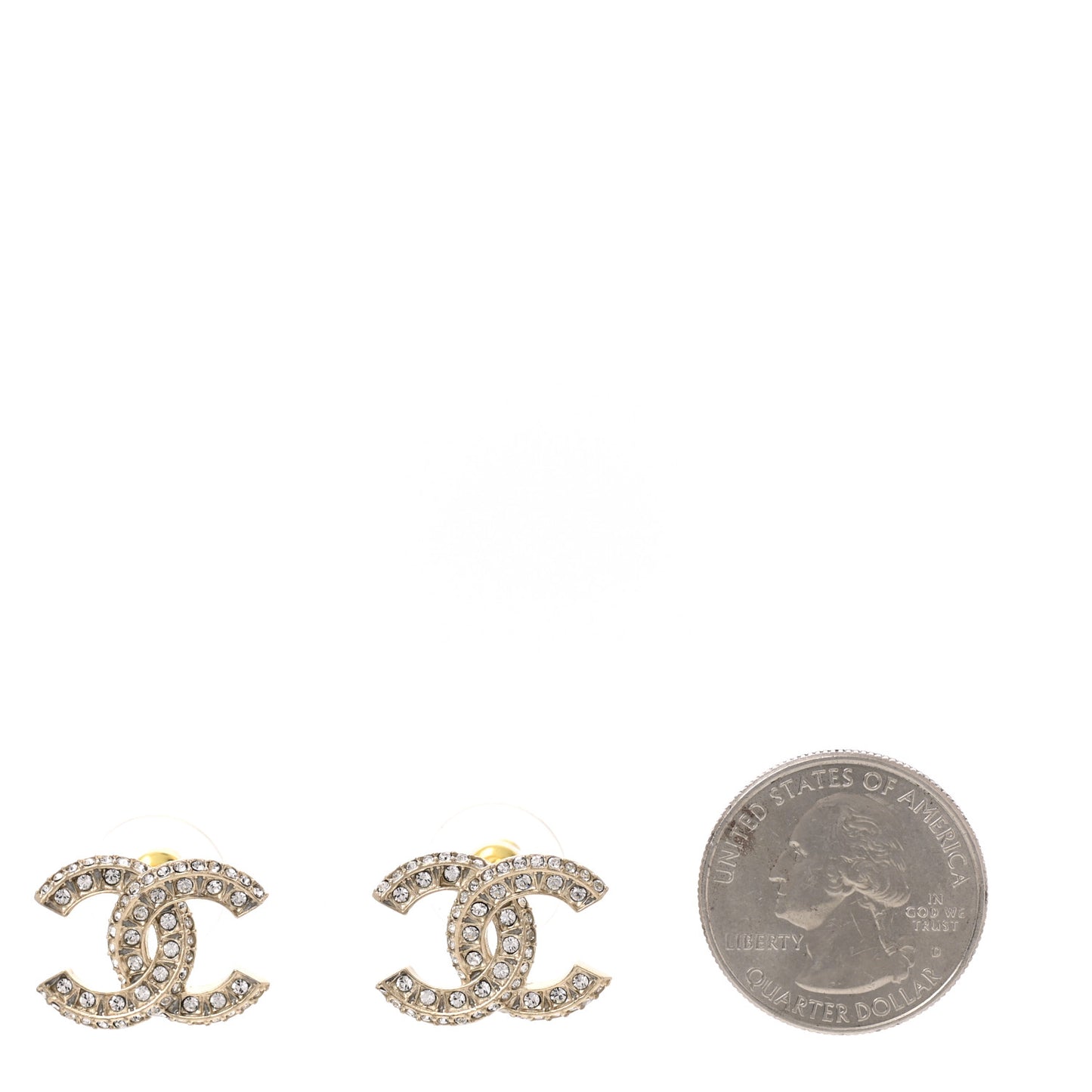 Crystal Timeless CC Earrings Light Gold