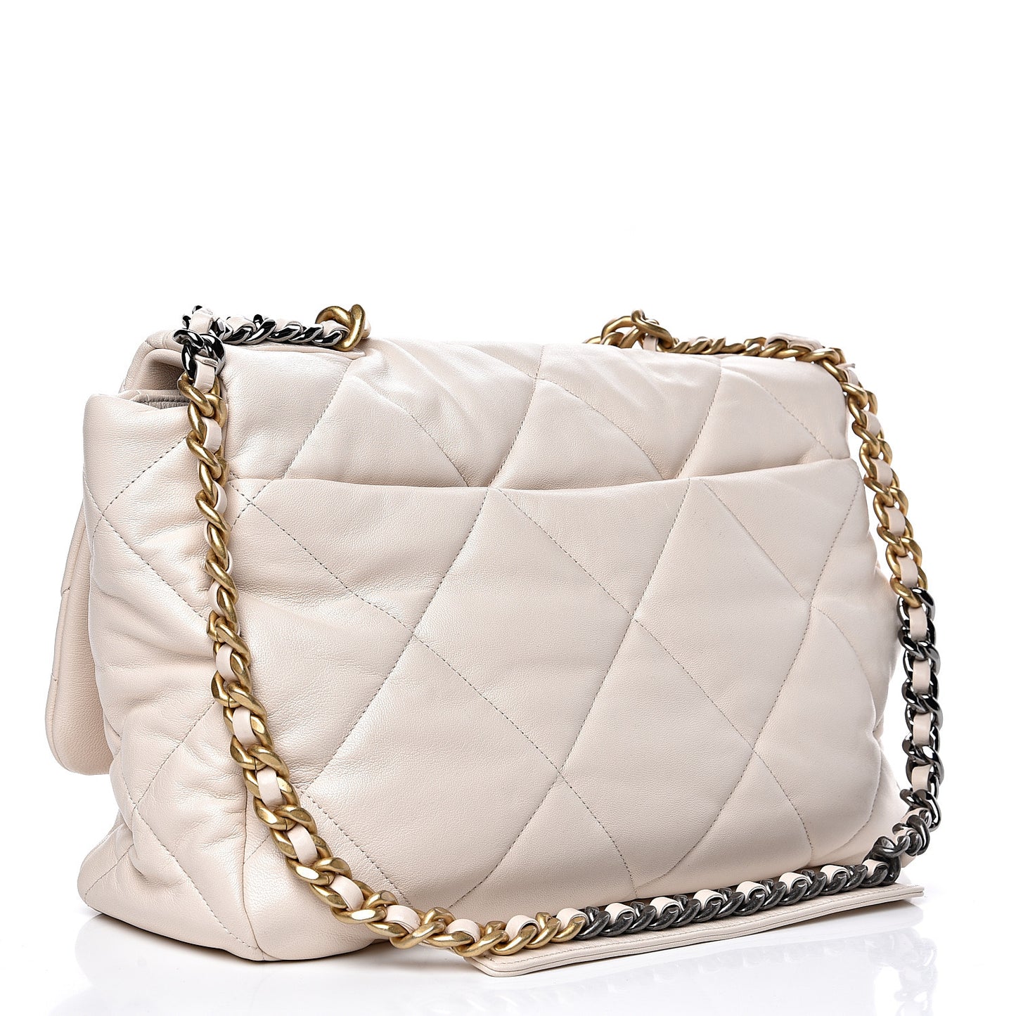 Lambskin Quilted Maxi 19 Flap Ivory