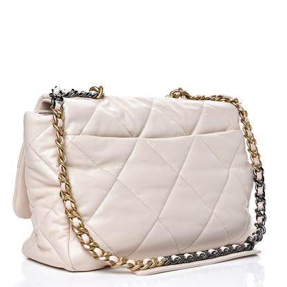 Chanel Lambskin Quilted Maxi 19 Flap Ivory 2 of 10