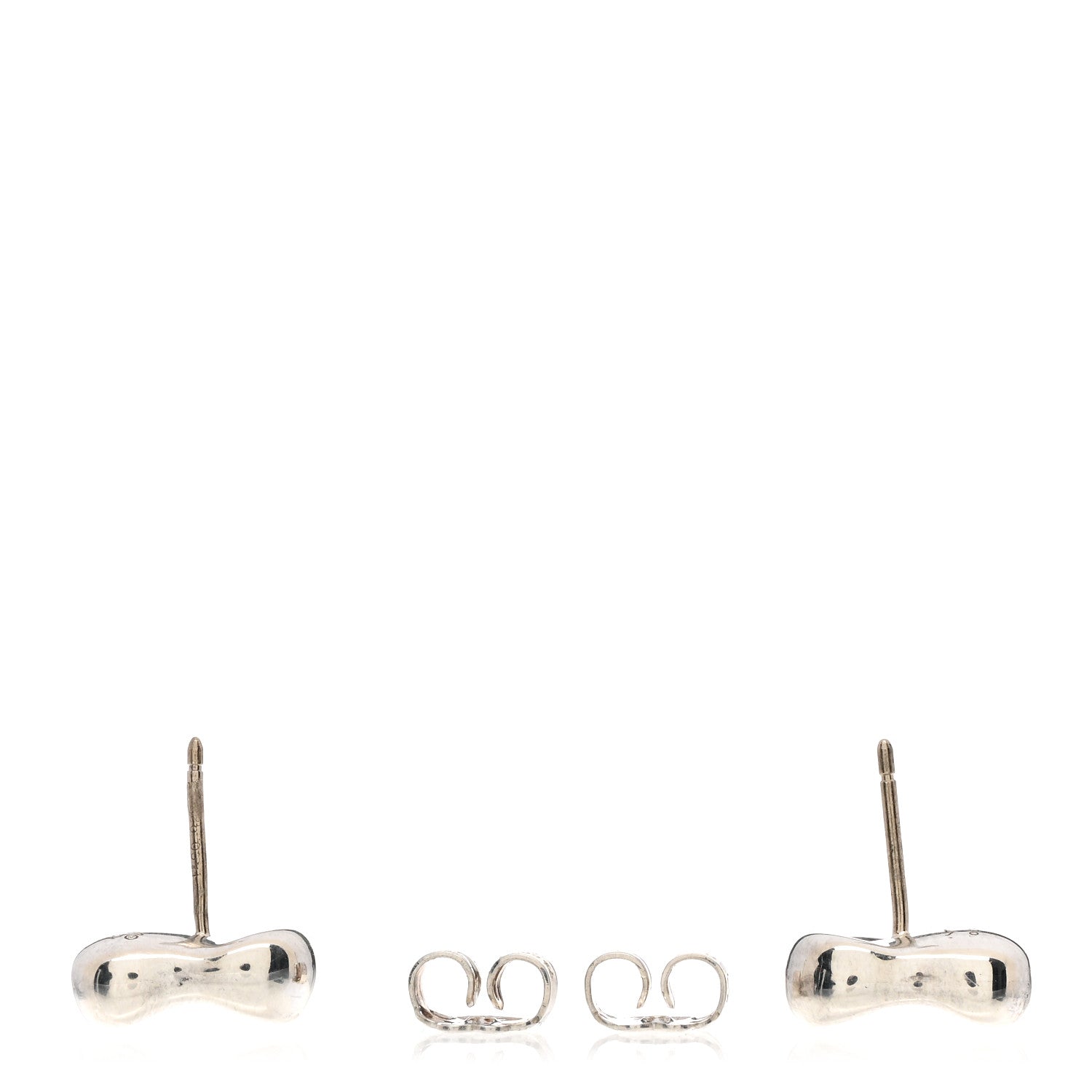Tiffany Sterling Silver 11mm Elsa Peretti Bean Earrings 3 of 4