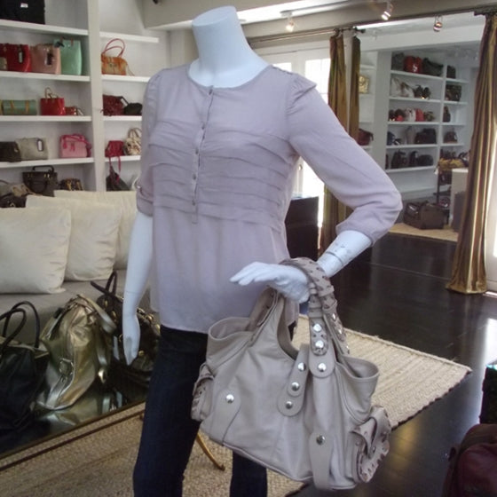 Calfskin Silverado Shoulder Bag Beige Rose