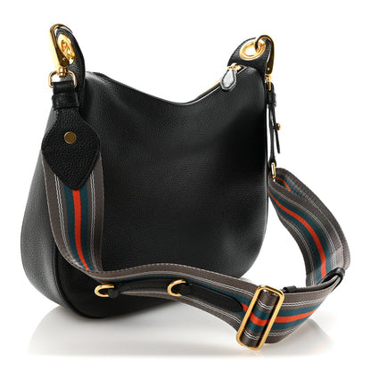 Prada Vitello Phenix Zippered Messenger Hobo Black 3 of 9