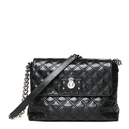 Marc Jacobs Lacquered Lambskin The XL Single Flap Black 1 of 10