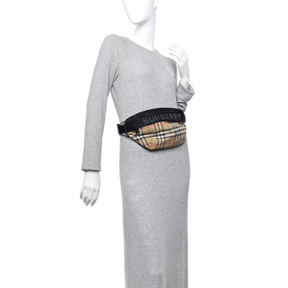 Burberry Nylon Vintage Check Sonny Bum Bag Archive Beige Black 2 of 9