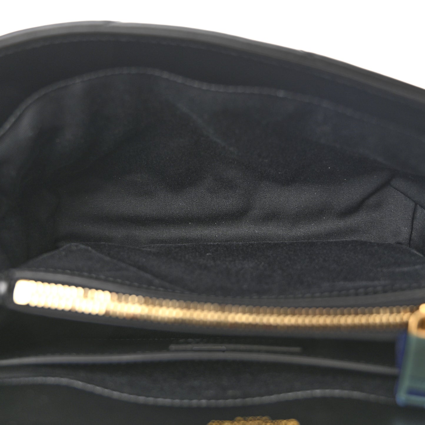 Calfskin Y Quilted Monogram Small Loulou Chain Satchel Black