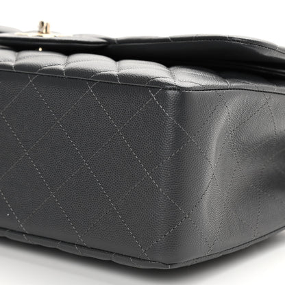 Chanel Caviar Quilted Jumbo Double Flap Dark Grey 10 of 11