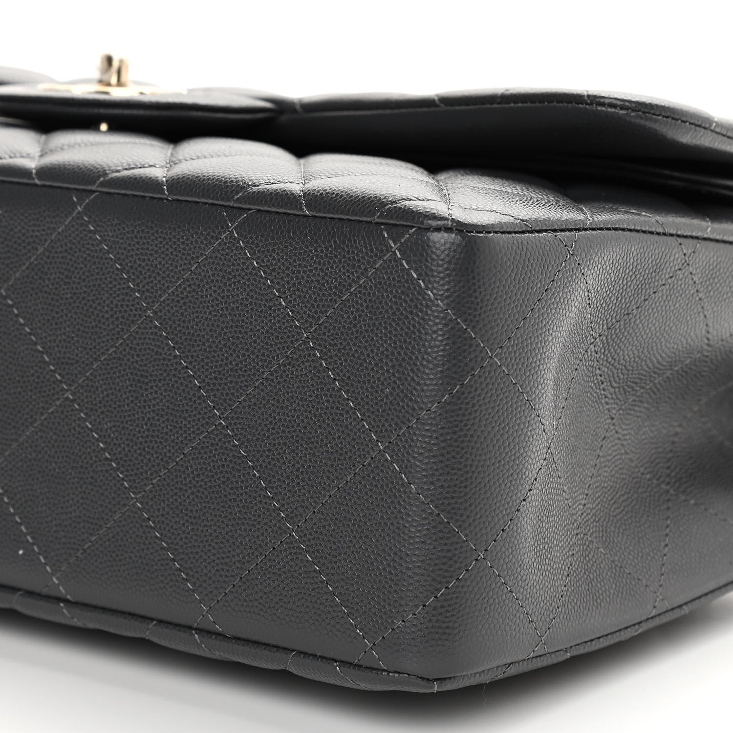 Chanel Caviar Quilted Jumbo Double Flap Dark Grey 10 of 11
