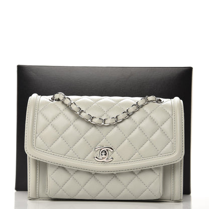 Chanel Lambskin Quilted Small Geometric Flap Light Grey 10 of 10