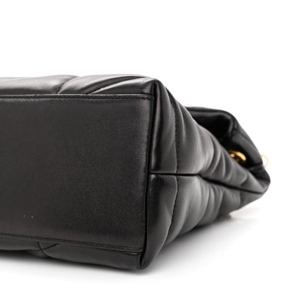 Saint Laurent Lambskin Quilted Small Loulou Puffer Monogram Chain Satchel Black 9 of 9