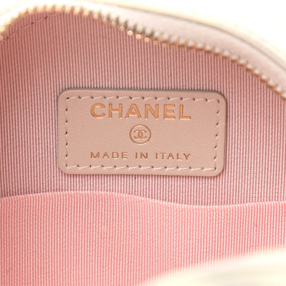 Chanel Iridescent Lambskin Quilted Round Clutch With Chain Ivory 6 of 10