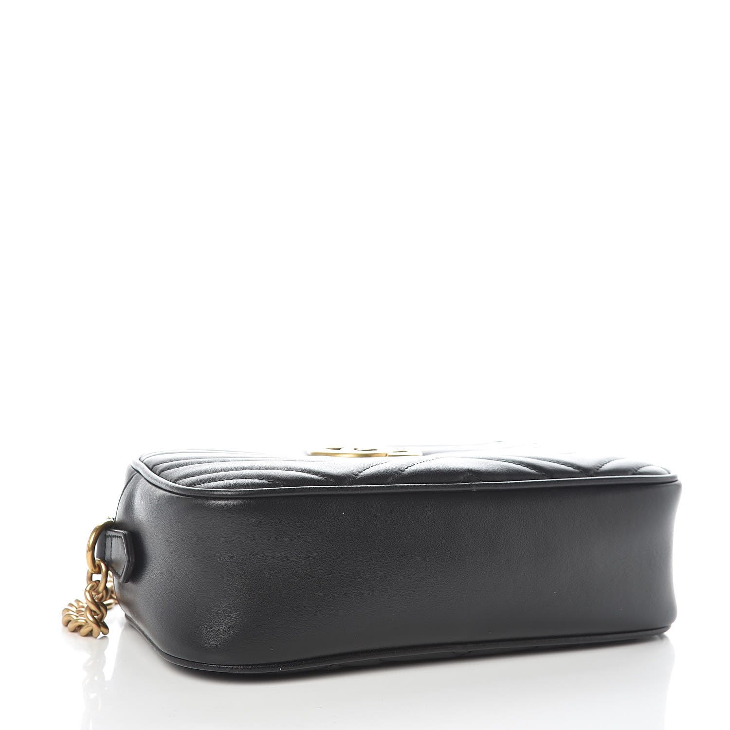 Gucci Calfskin Matelasse Small GG Marmont Chain Shoulder Bag Black 4 of 10