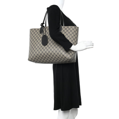 Gucci Calfskin GG Supreme Monogram Medium Reversible Tote Black 2 of 16
