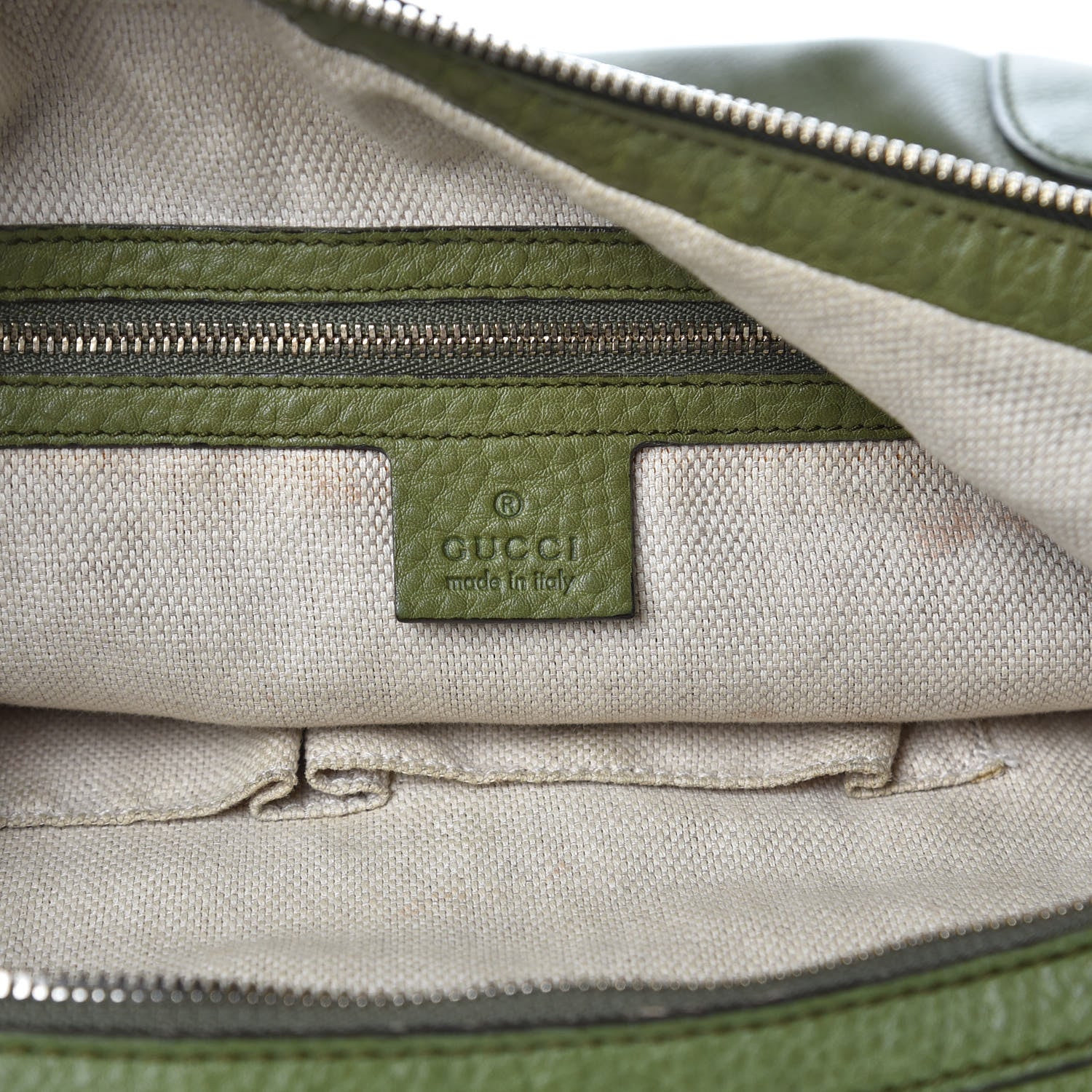 Gucci Pebbled Calfskin Medium Soho Chain Hobo Green 6 of 14