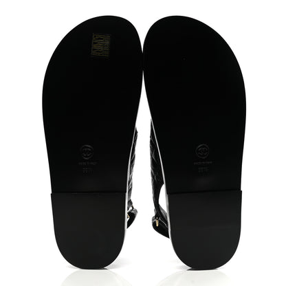 Chanel Grained Calfskin Velcro Dad Sandals 38.5 Black 5 of 9