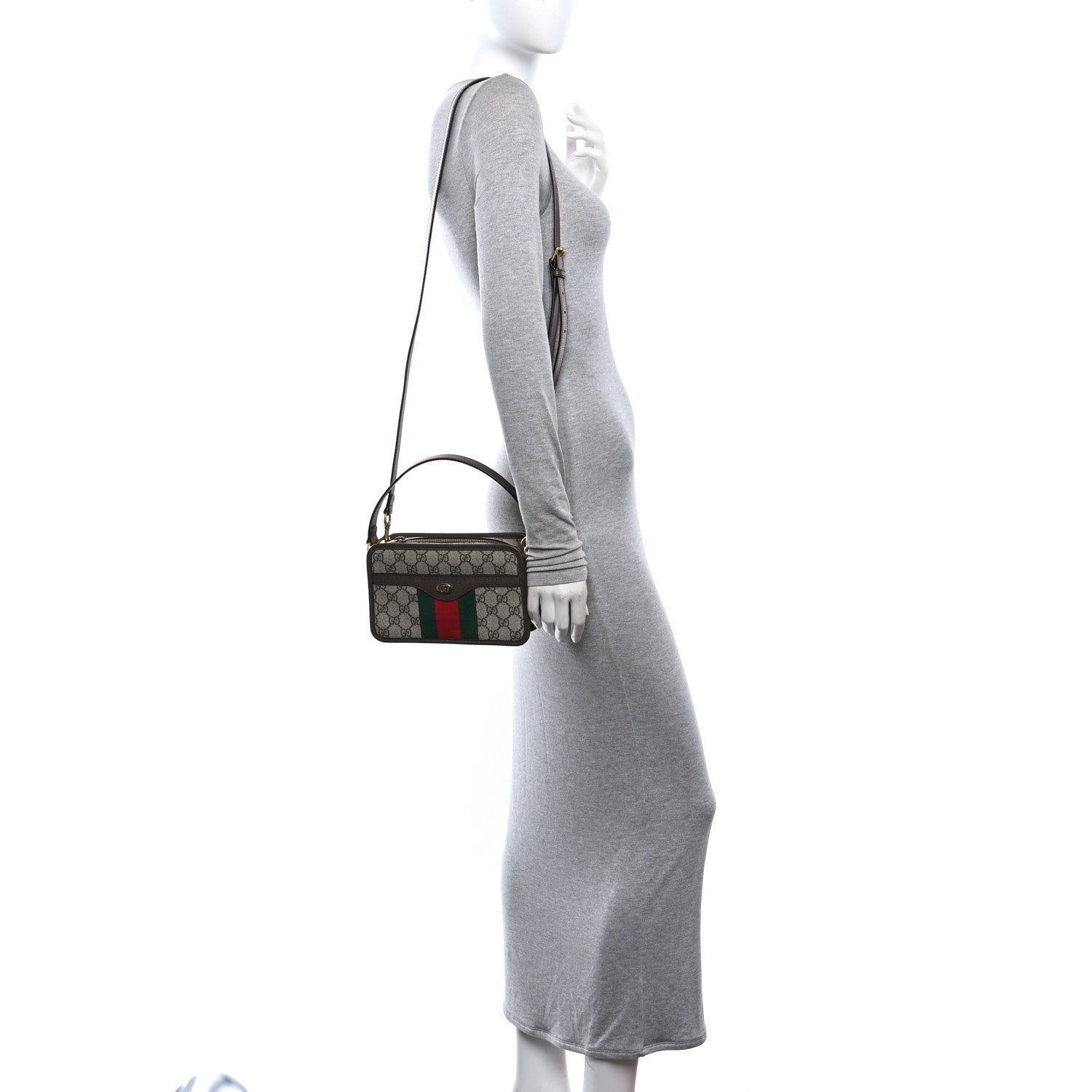 Gucci GG Supreme Monogram Web Ophidia Crossbody Bag Beige New Acero 2 of 10