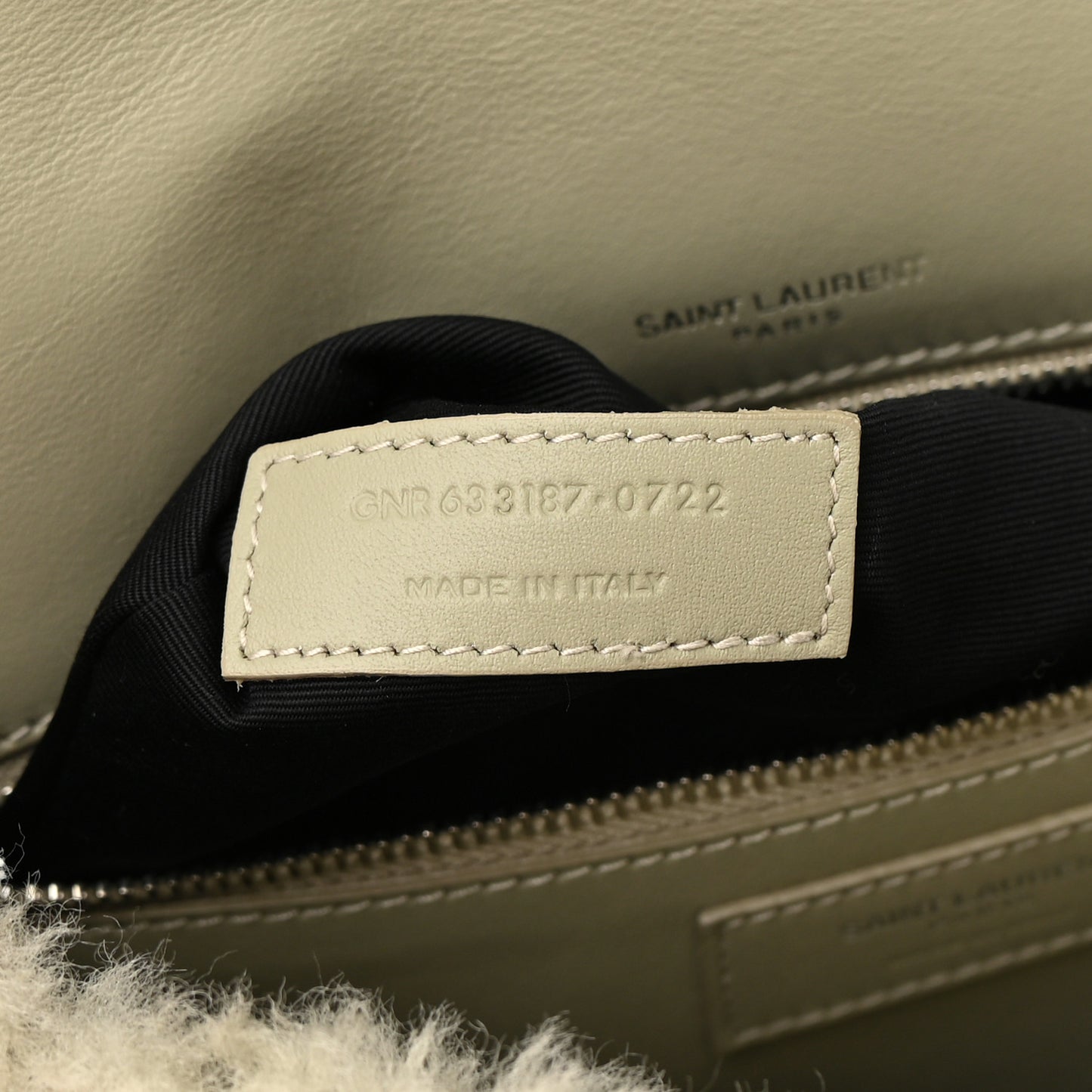 Calfskin Shearling Monogram Medium Niki Chain Satchel Grey