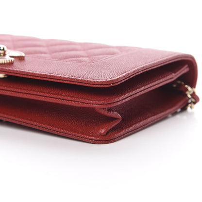 Chanel Caviar Quilted Vintage Mademoiselle Wallet On Chain WOC Red 11 of 14