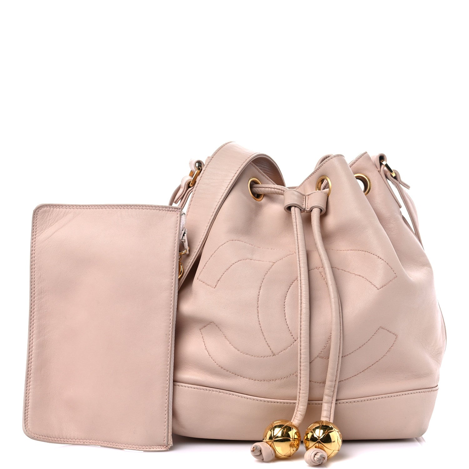 Chanel Lambskin Mini CC Drawstring Bag Light Pink 2 of 18