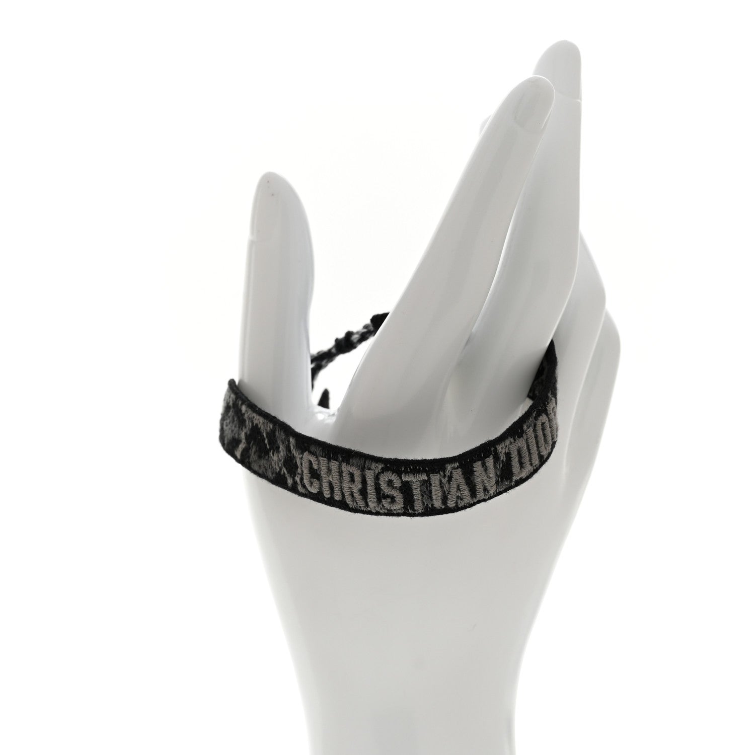 Christian Dior Woven Cotton J'Adior Leopard Friendship Bracelet Black Grey 2 of 4