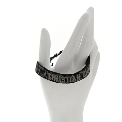 Christian Dior Woven Cotton J'Adior Leopard Friendship Bracelet Black Grey 2 of 4