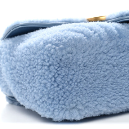 Gucci Merino Wool Matelasse Small GG Marmont Shoulder Bag Cadet Blue 9 of 11