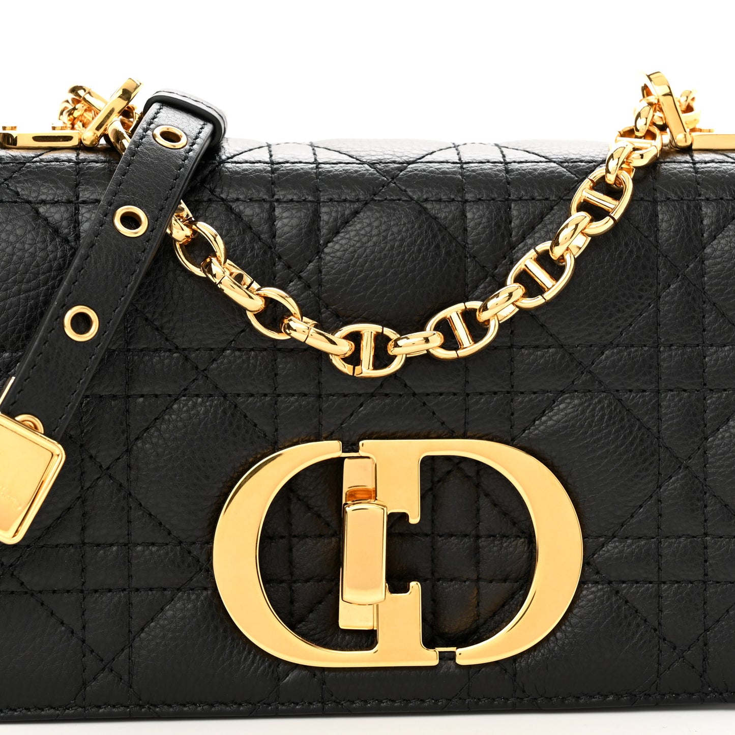 Calfskin Cannage Small Caro Bag Black