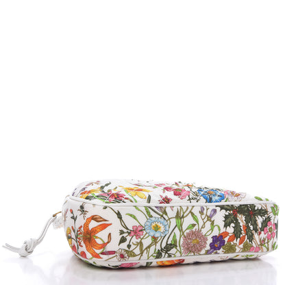 Gucci Canvas Flora Floral Trapuntata Small Zumi Dome Shoulder Bag White 4 of 10