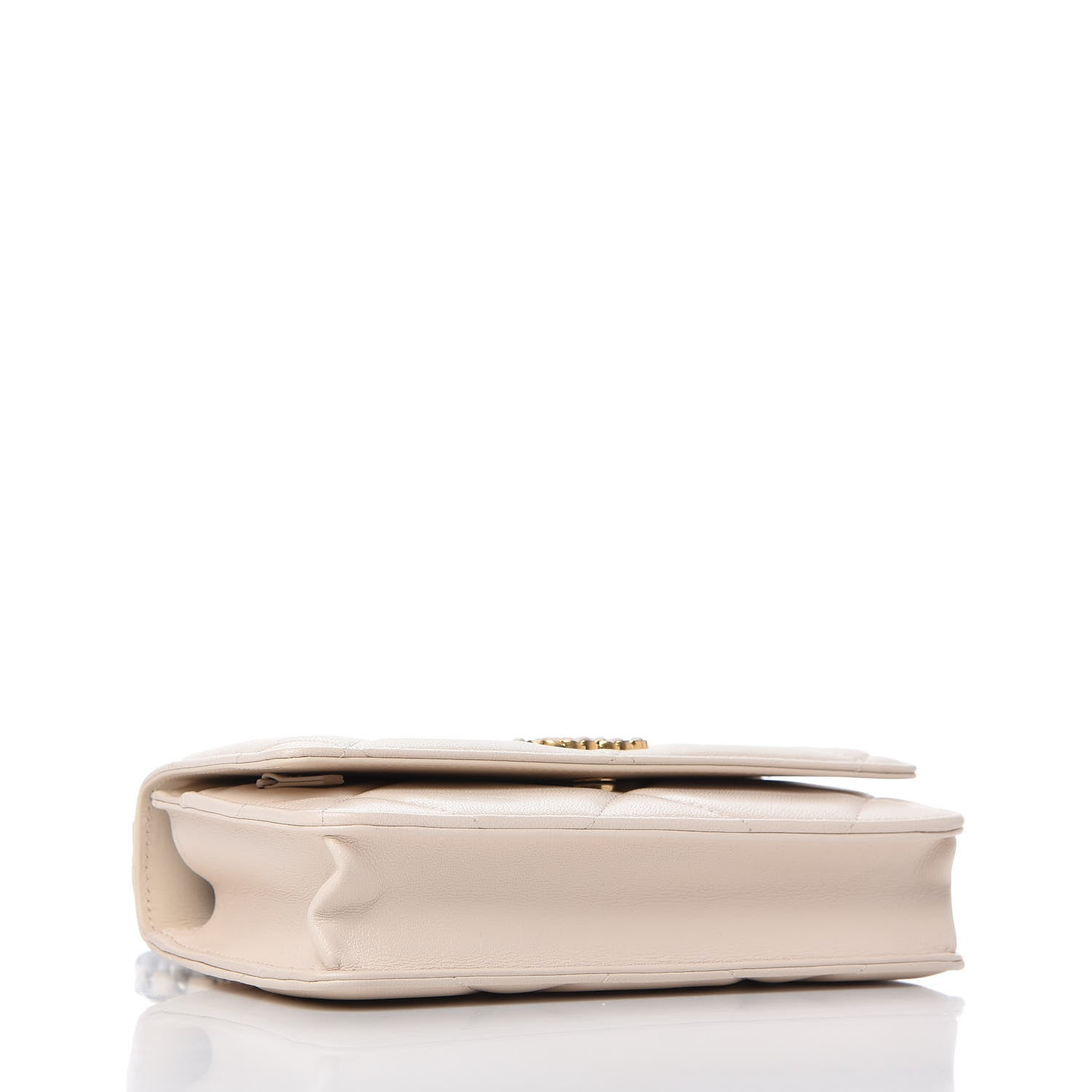 Chanel Goatskin Quilted Chanel 19 Wallet On Chain WOC Light Beige 4 of 12