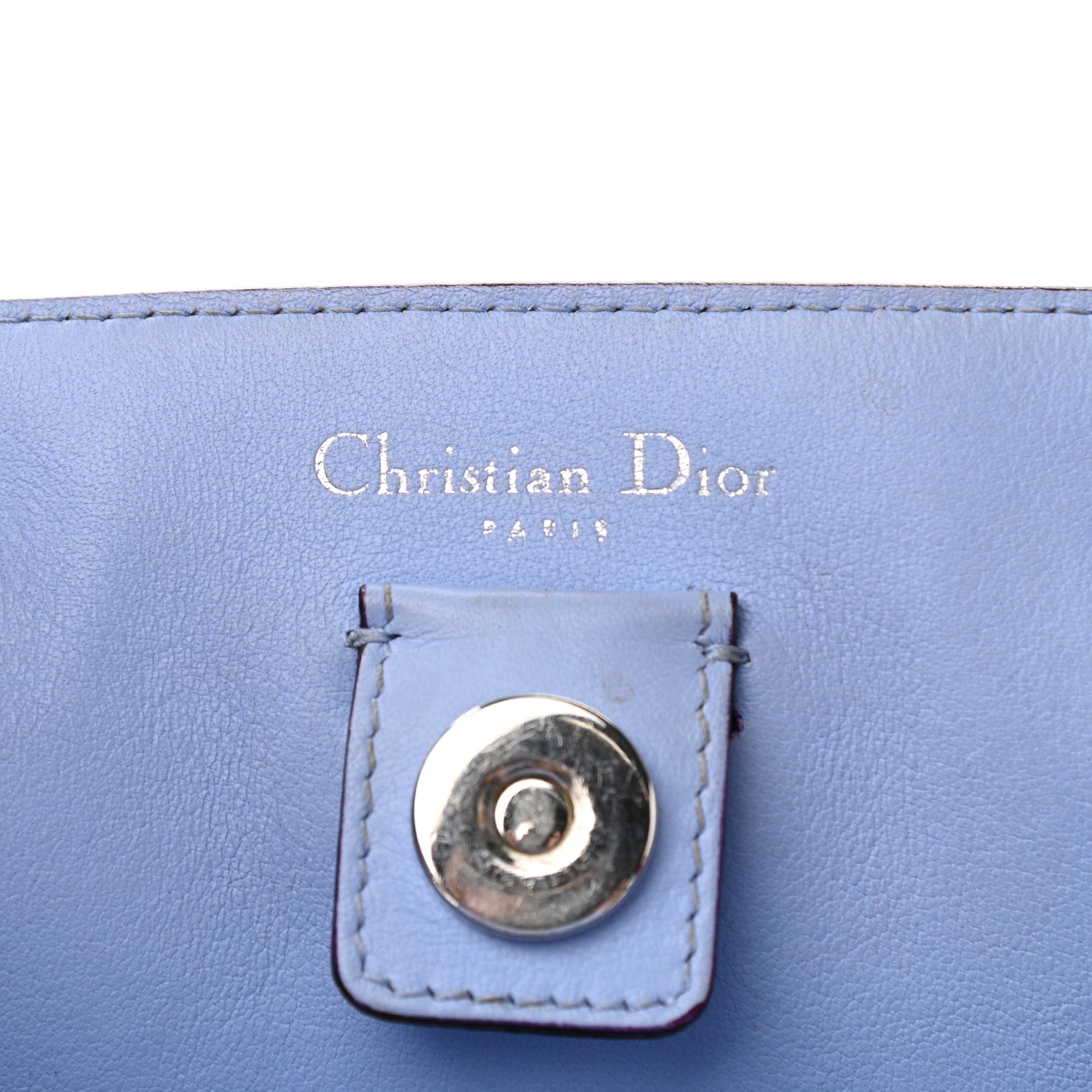 Christian Dior Smooth Calfskin Medium Diorissimo Tote Orange Light Blue 7 of 16