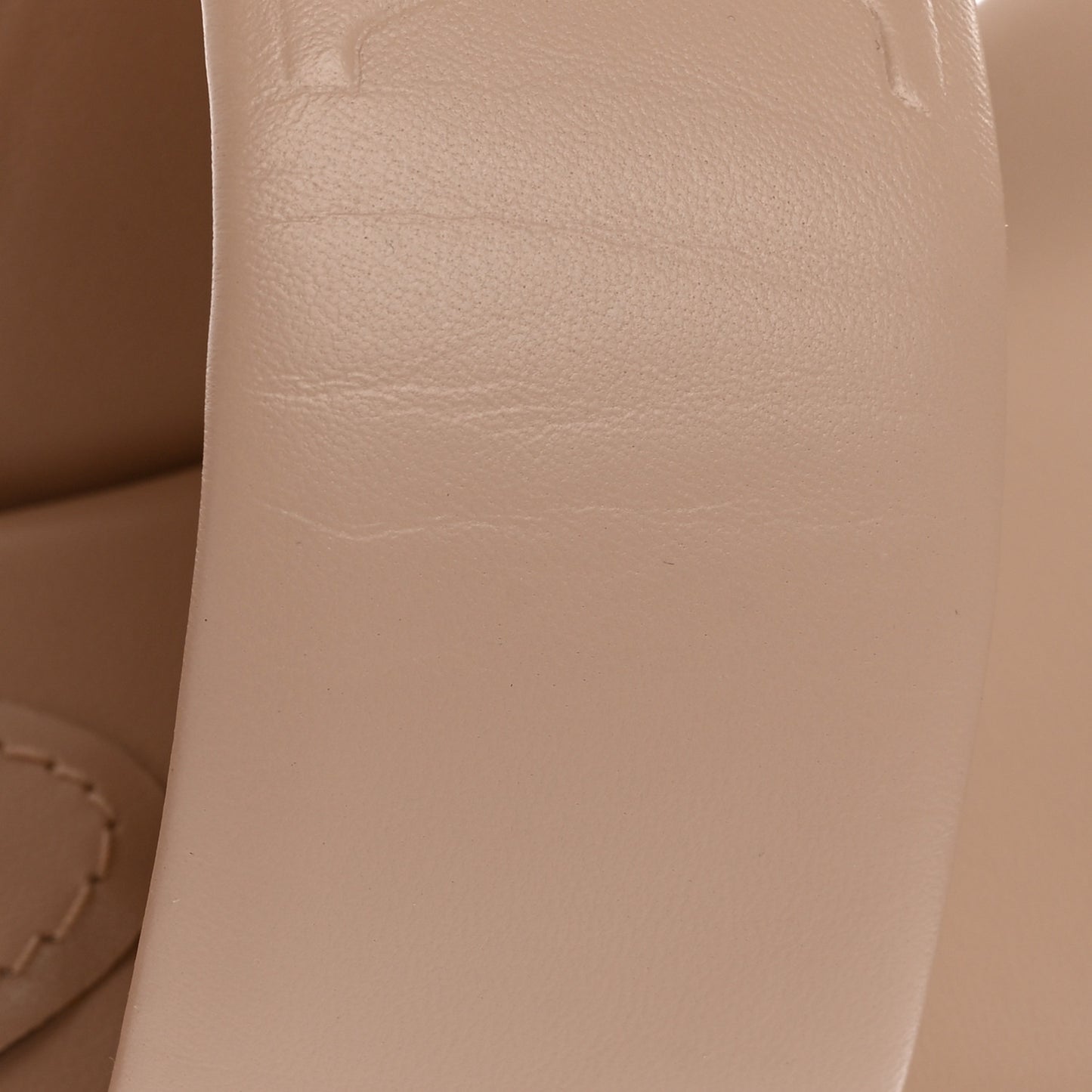 Lambskin Embossed Monogram Drapy Flat Thong Sandal 37 Beige