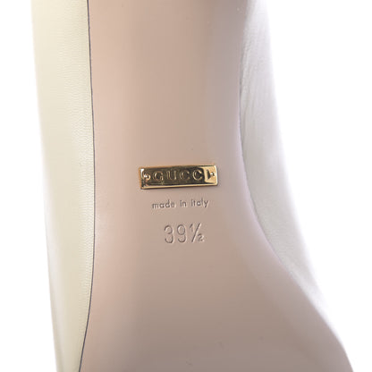 Gucci Malaga Kid Half Moon GG Square Toe Pumps 39.5 Vintage White 8 of 9