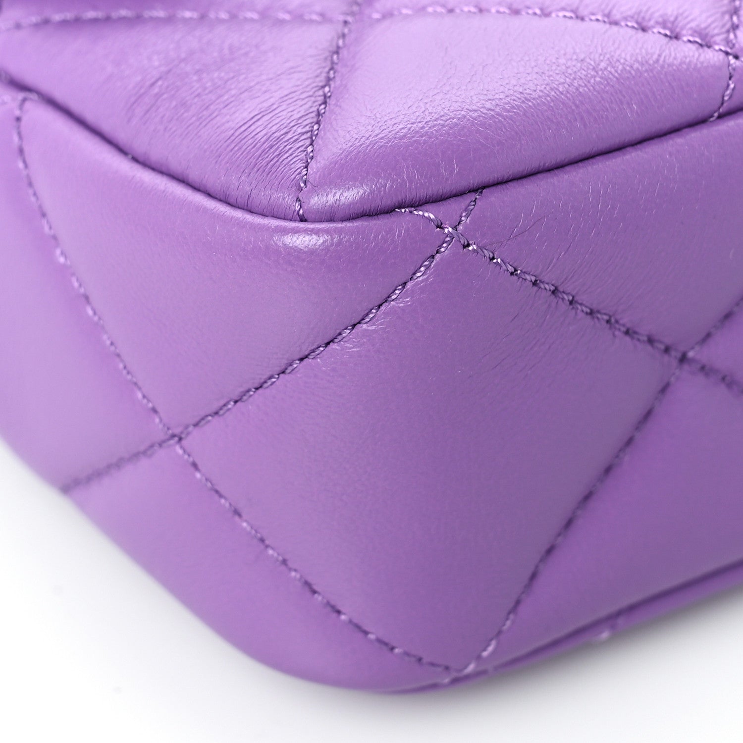 Chanel Lambskin Enamel Quilted Mini Pending CC Square Flap Purple 8 of 9