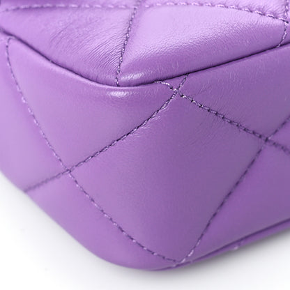 Chanel Lambskin Enamel Quilted Mini Pending CC Square Flap Purple 8 of 9
