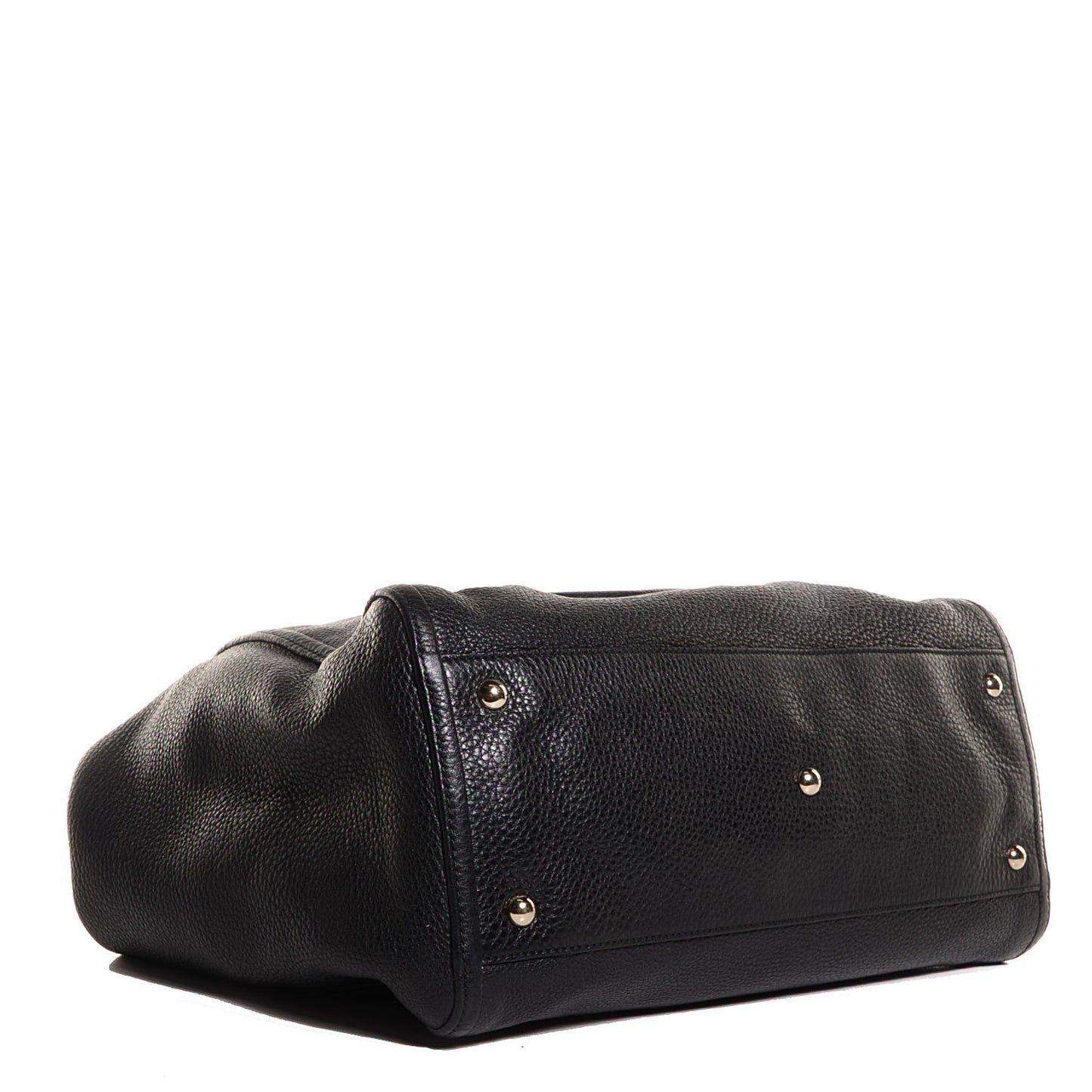 Pebbled Calfskin Medium Soho Shoulder Bag Black