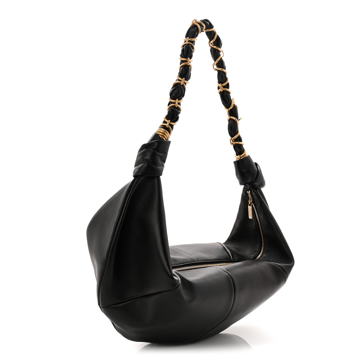 Saint Laurent Lambskin Amalia Hobo Black 3 of 10