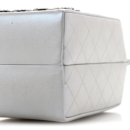 Chanel Metallic Goatskin Lait de Coco Milk Carton Bag Silver 10 of 14