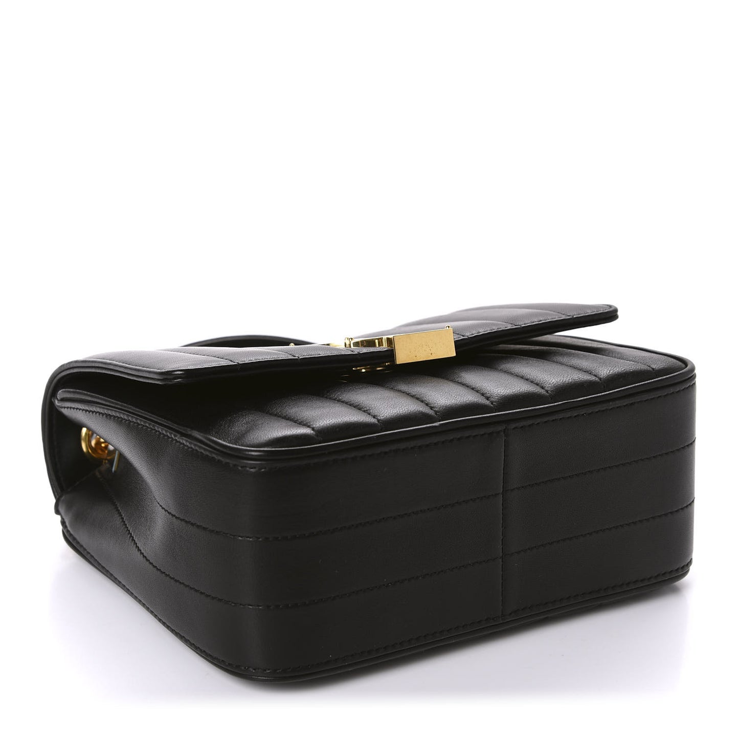 Lambskin Matelasse Monogram Medium Vicky Chain Bag Black