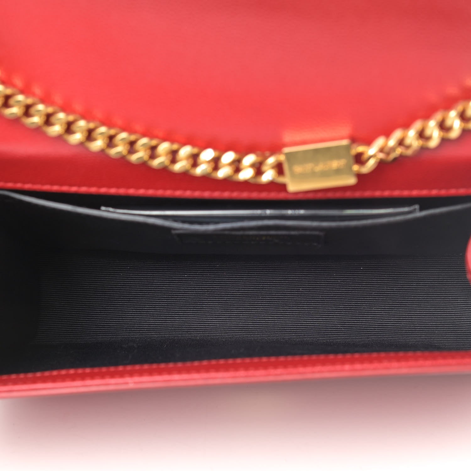 Saint Laurent Grain De Poudre Small Classic Monogram Kate Tassel Satchel Red 4 of 5