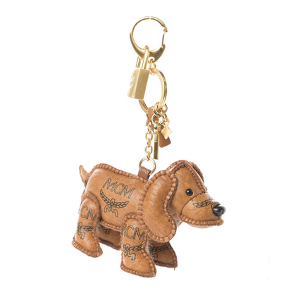 MCM Visetos Dog Key Ring Bag Charm Cognac 2 of 6